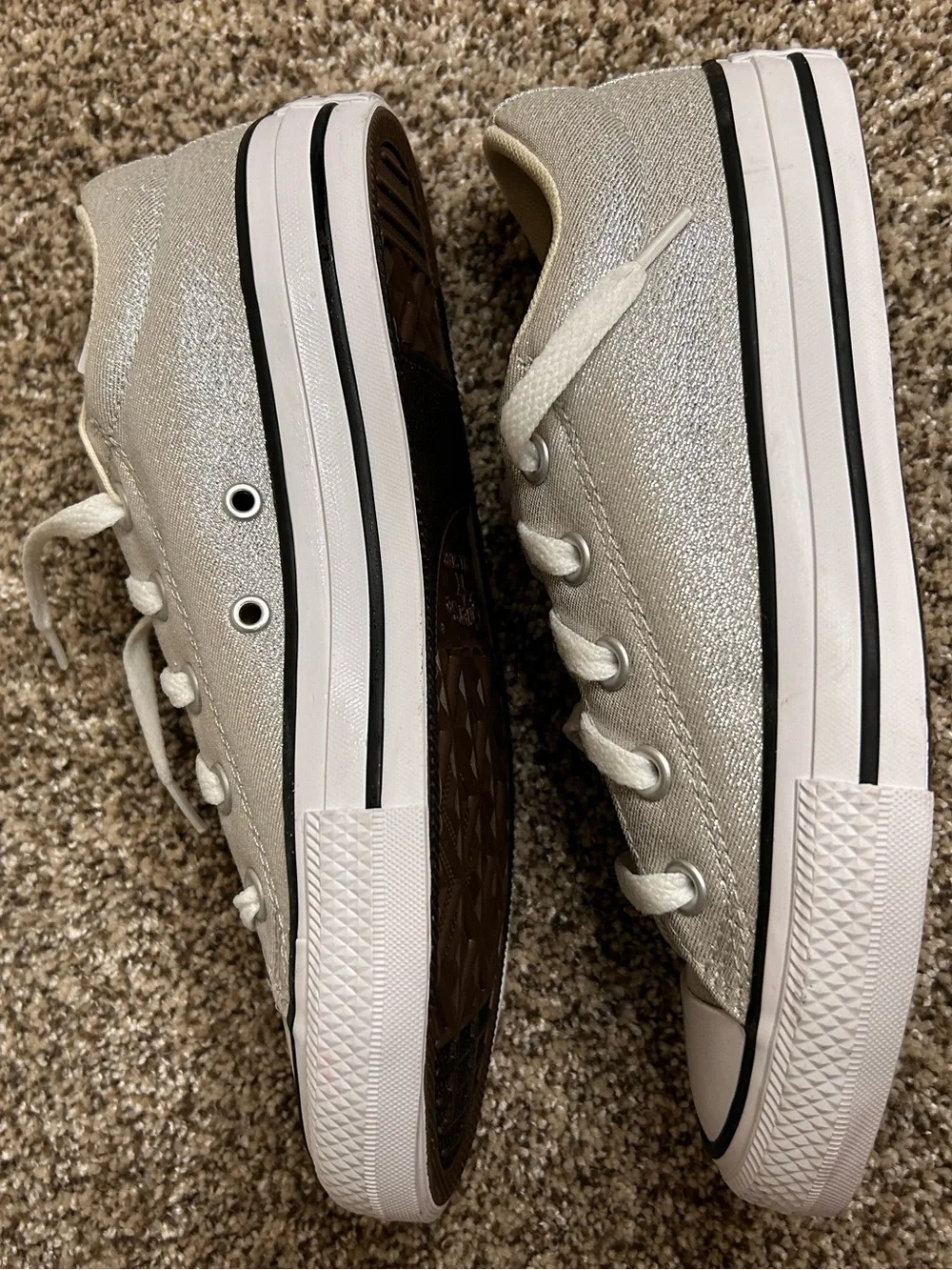 NWT Converse CTAS Street Slip Barely Grey Silver Metallic Sneakers Size 4 Kids